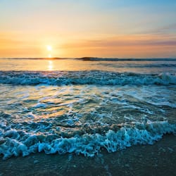 On the beach, white sand