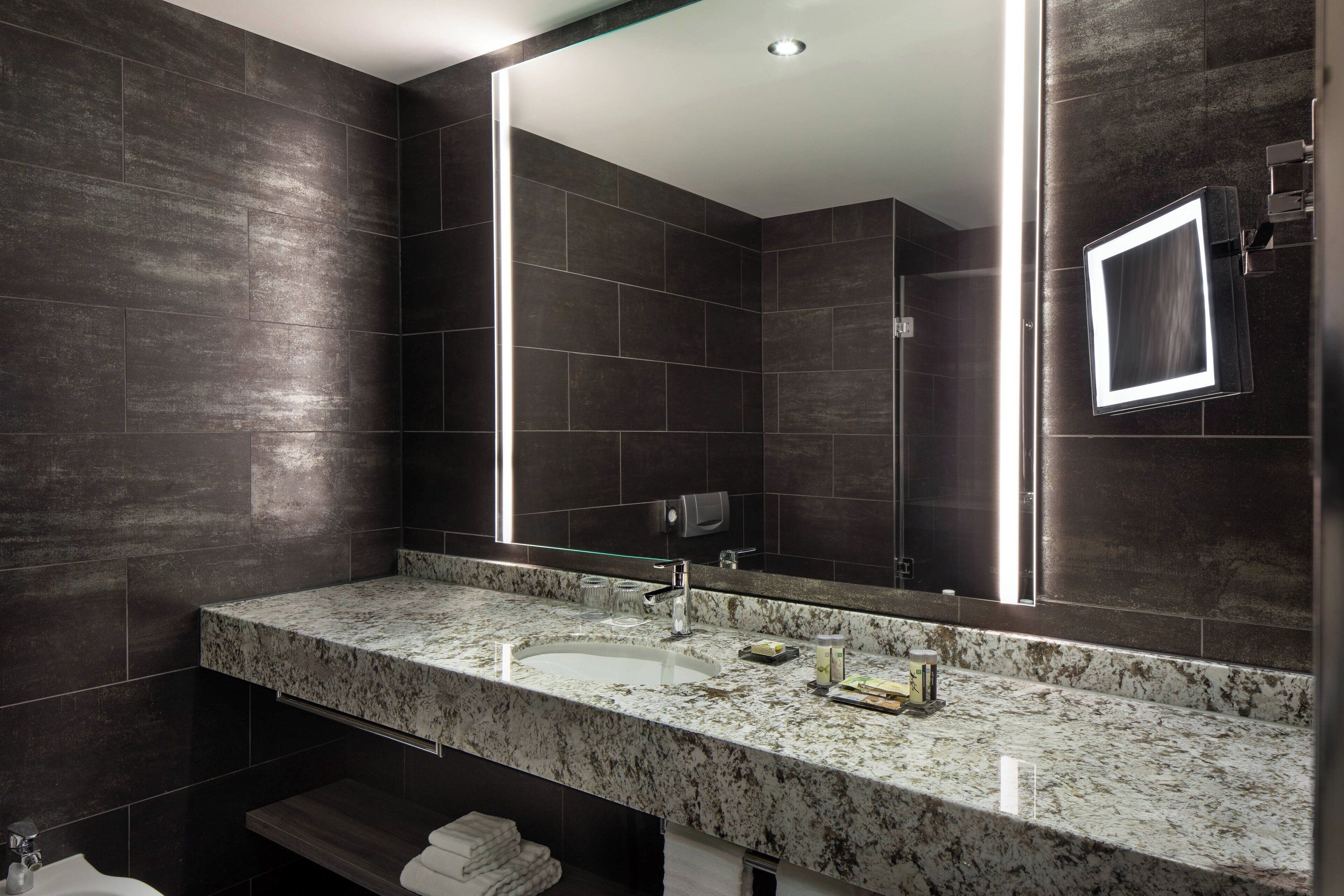 free toiletries, hair dryer, towels, soap