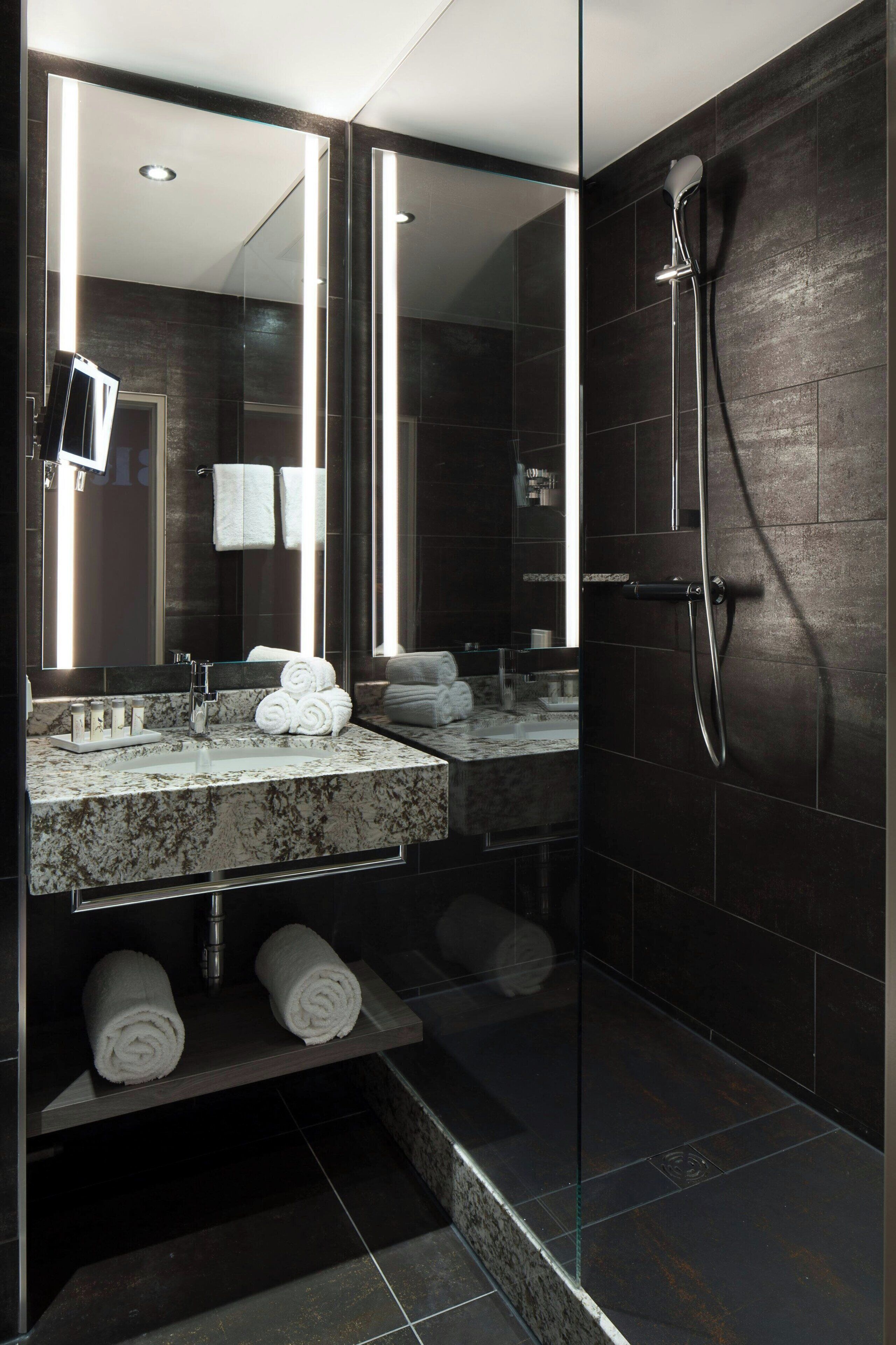 free toiletries, hair dryer, towels, soap