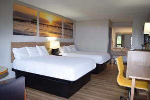 더블룸, 더블침대 2개 | 저자극성 침구, 각각 다�르게 가구 비치, 책상, 다리미/다리미판