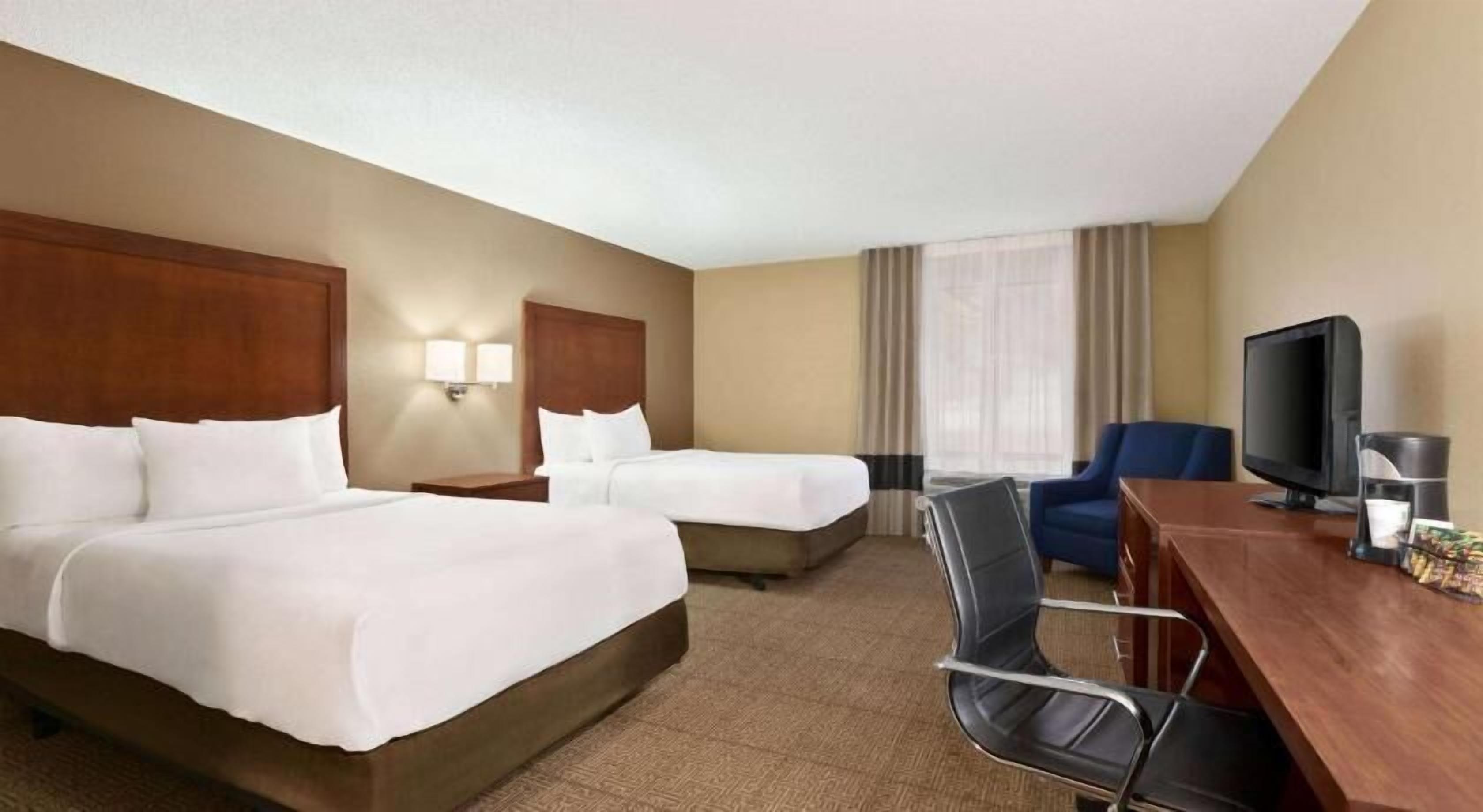 In-room safe, blackout curtains, iron/ironing board
