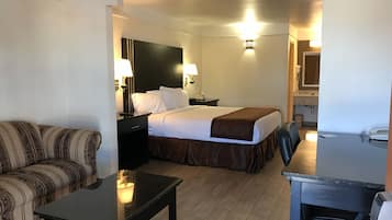 1 bedroom, desk, blackout curtains, iron/ironing board