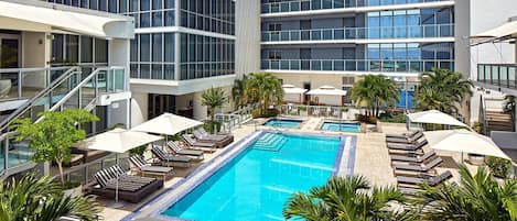 2 outdoor pools, free pool cabanas, pool umbrellas