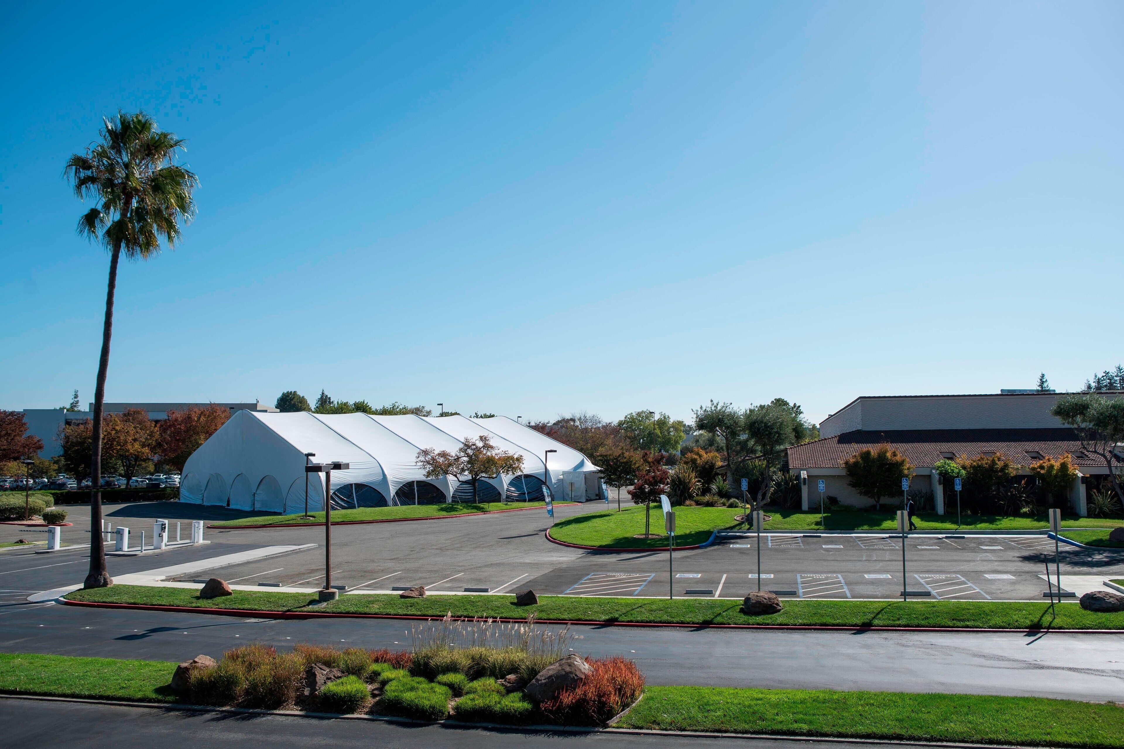 outdoor banquet area