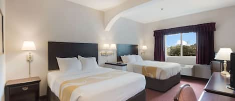 Suite, 2 Queen Beds, Non Smoking | Premium bedding, desk, laptop workspace, iron/ironing board