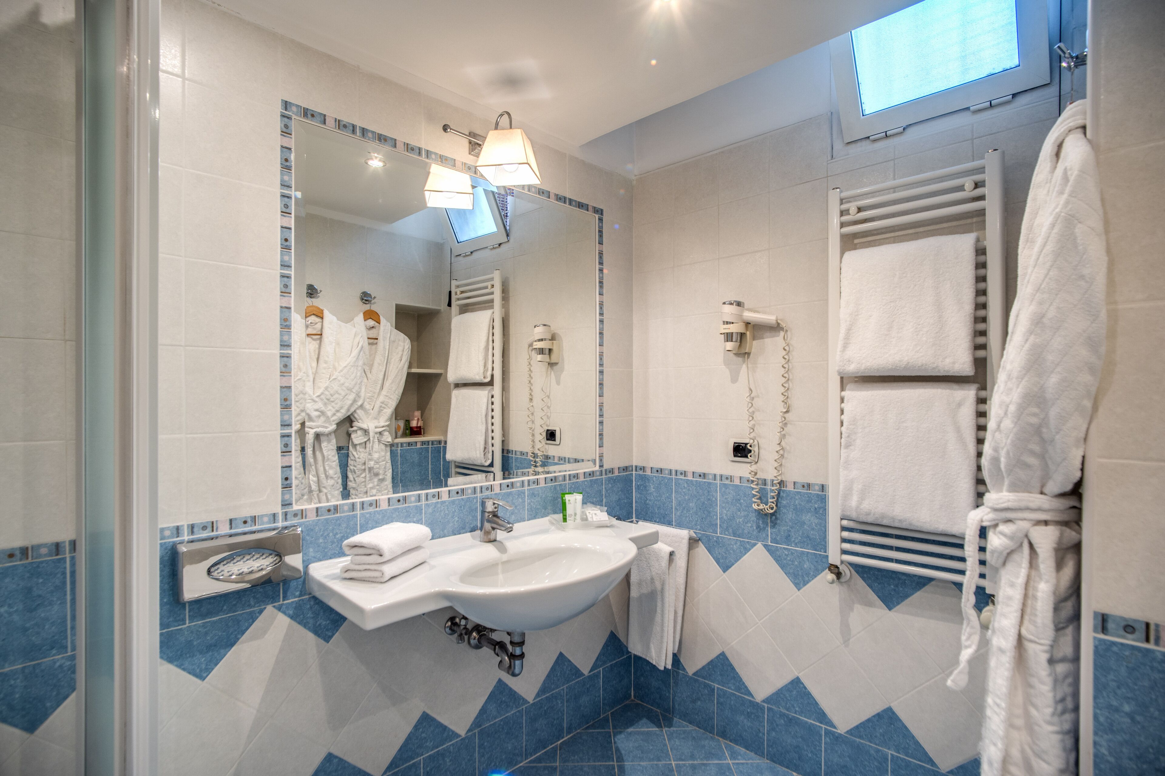 deluxe suite | bathroom | shower, eco-friendly toiletries, hair dryer, bidet