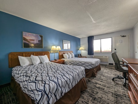 Deluxe Double Room, 2 Double Beds | In-room safe, desk, free WiFi, bed sheets. Sprucewood Inn