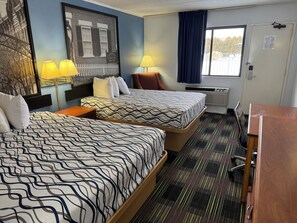 Deluxe Room, 2 Queen Beds, Non Smoking | In-room safe, desk, free WiFi, bed sheets - Sprucewood Inn (Elyria)