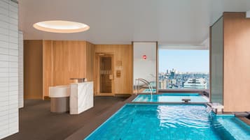 Sauna, hot tub, body treatments, facials, 5 treatment rooms