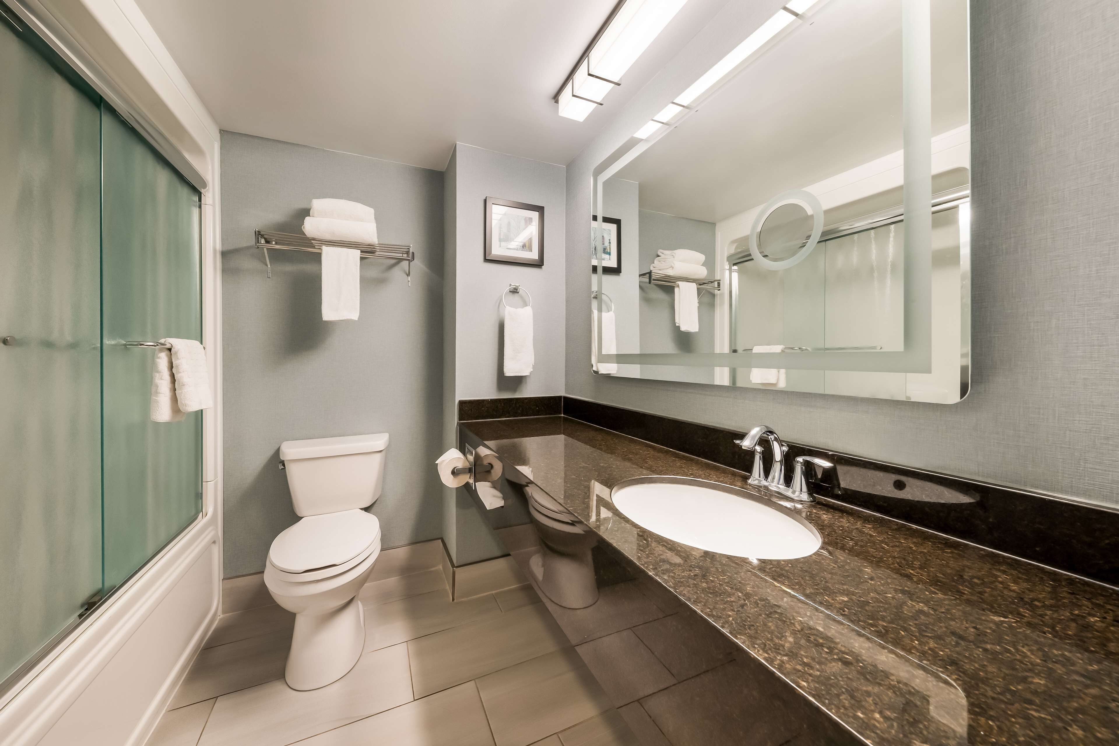 free toiletries, hair dryer, towels, soap