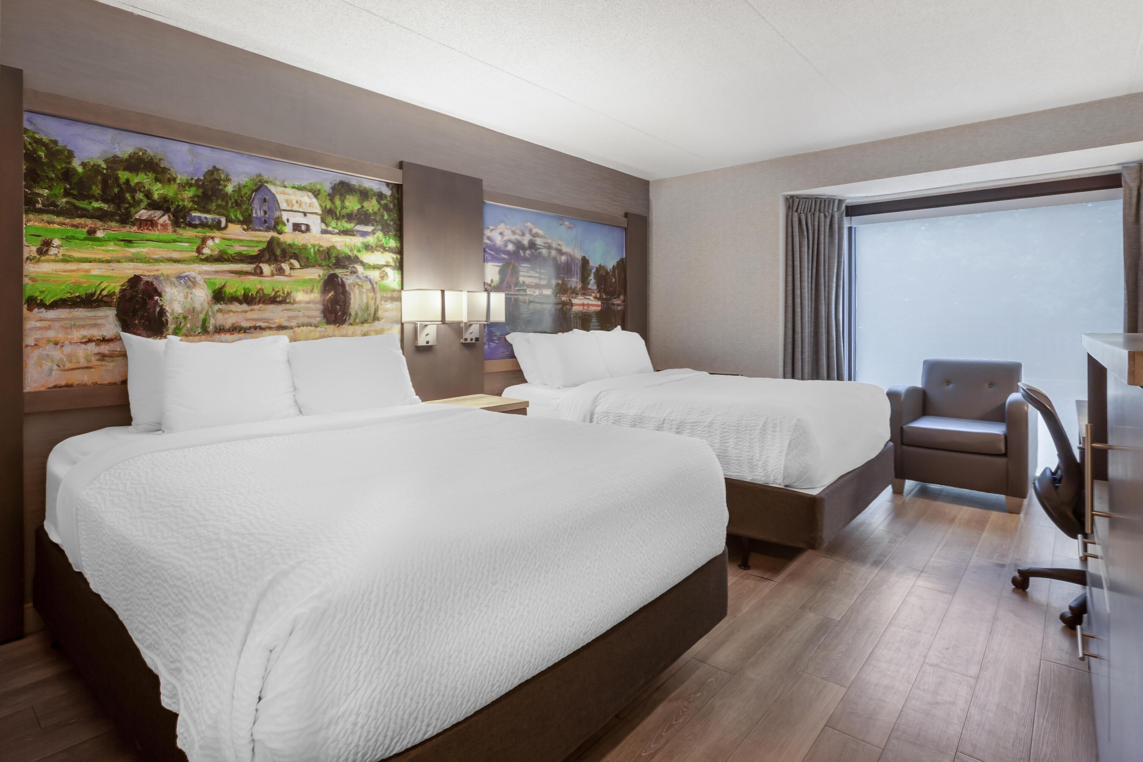 Habitación estándar, 2 camas de matrimonio, no fumadores | Ropa de cama de alta calidad y colchones con acolchado adicional