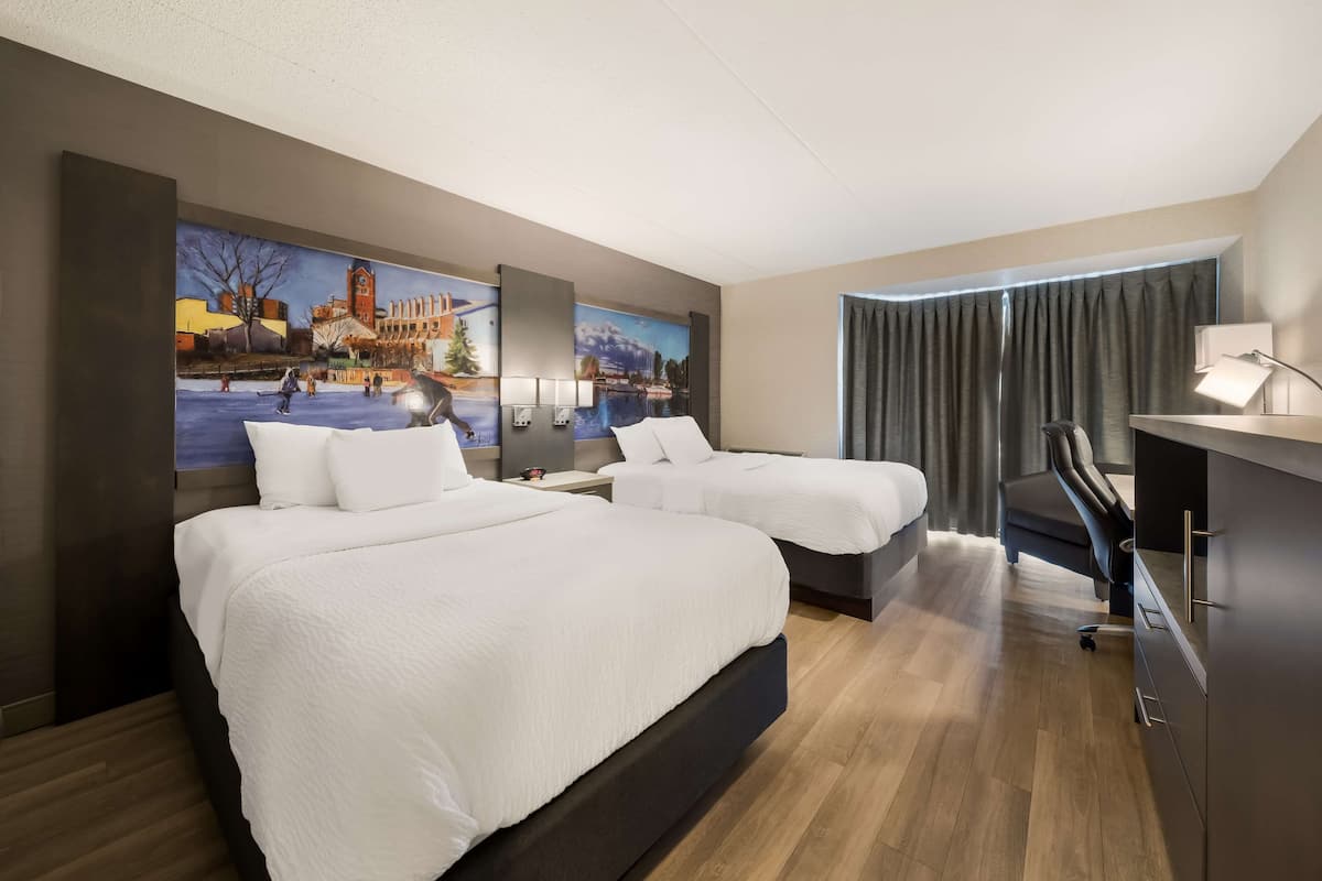 Premium bedding, pillowtop beds, in-room safe, desk