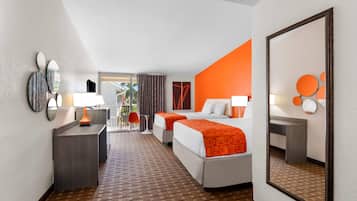 Standard Room, 2 Queen Beds, Refrigerator & Microwave | Blackout curtains, free cots/infant beds, bed sheets