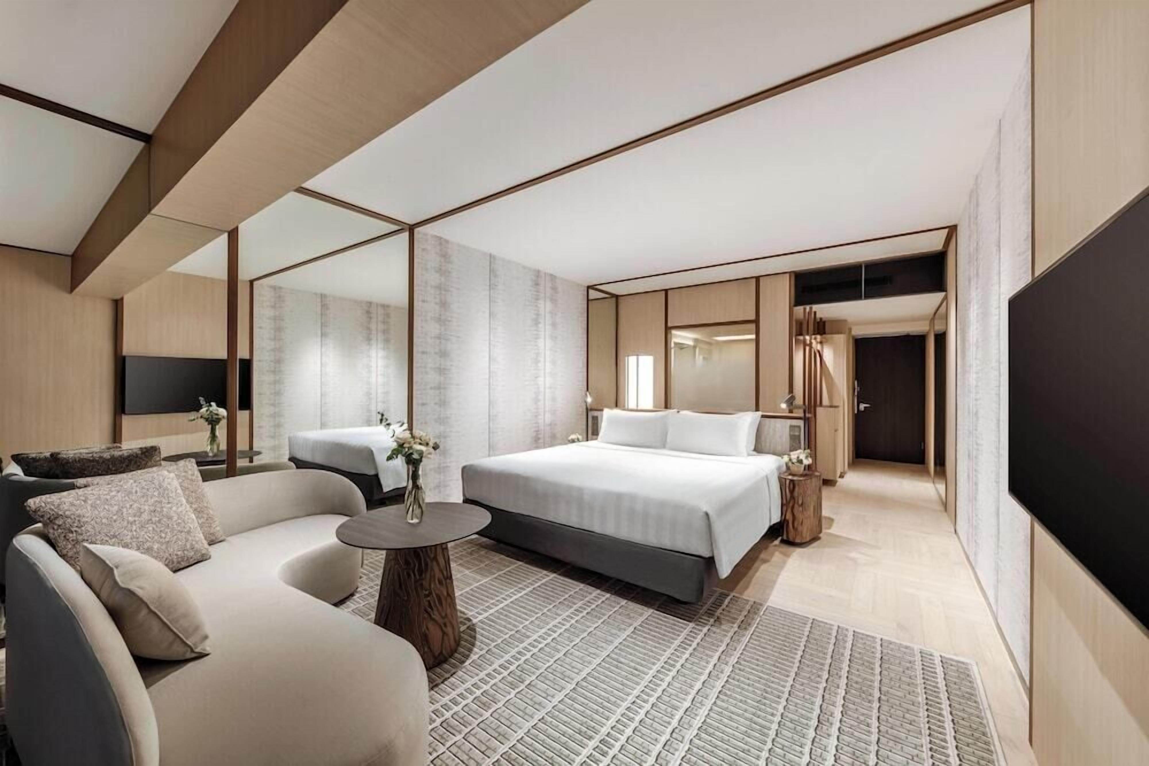 Ropa de cama de alta calidad y minibar 