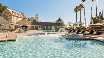 3 outdoor pools, open 6:00 AM to 9:00 PM, pool umbrellas, sun loungers