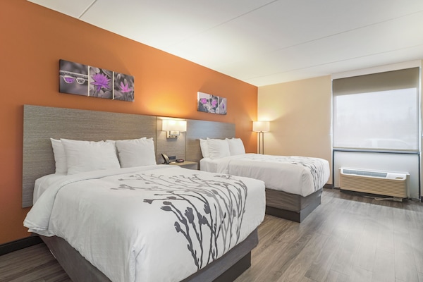 Standard Room, 2 Double Beds, Non Smoking | In-room safe, iron/ironing board, WiFi (free), bed sheets