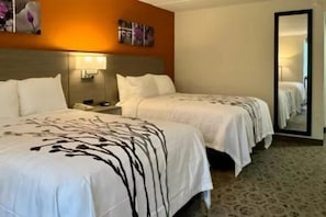 Standard Room, 2 Double Beds, Non Smoking | In-room safe, iron/ironing board, free WiFi, bed sheets