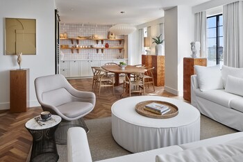 Lyle Suite | Frette Italian sheets, premium bedding, down comforters, minibar at Lyle Washington D.C.
