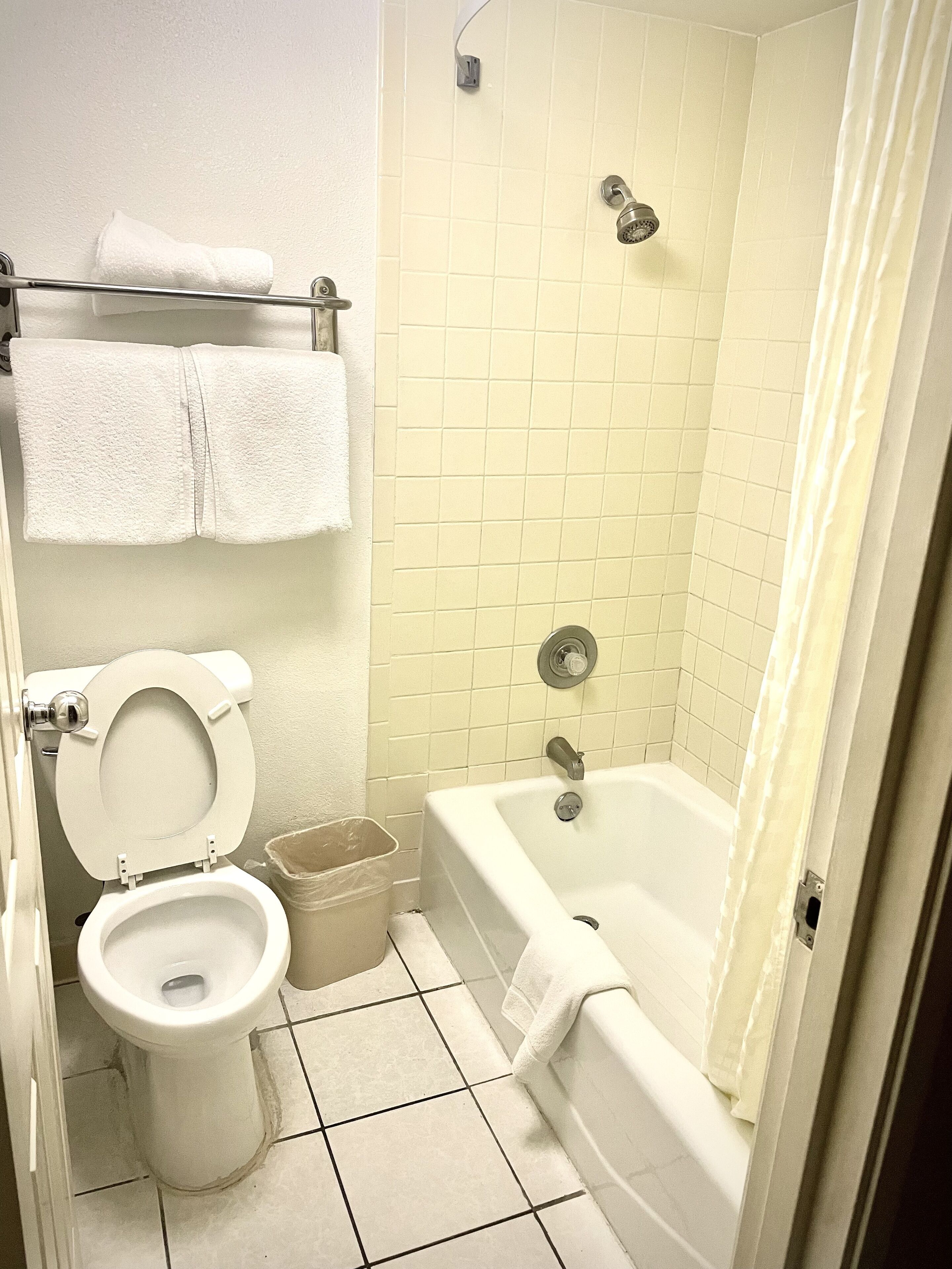 Un baño con inodoro, bañera y ducha.