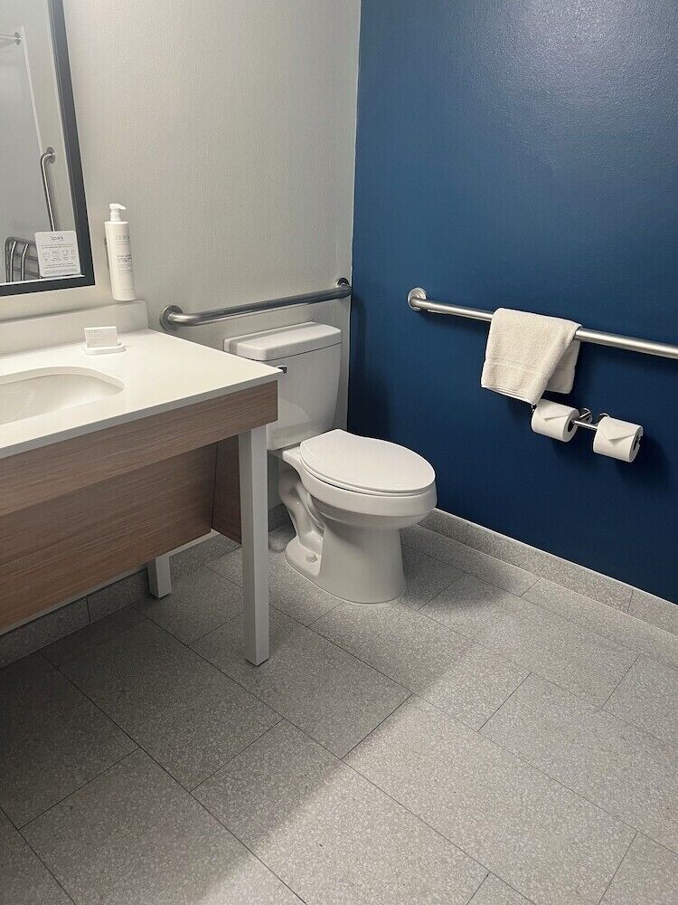 Bathroom | Combined shower/tub, free toiletries, hair dryer, towels