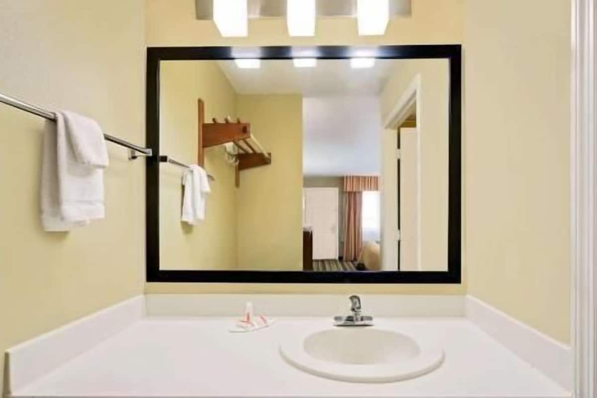 Bathroom | Combined shower/tub, free toiletries, hair dryer, towels