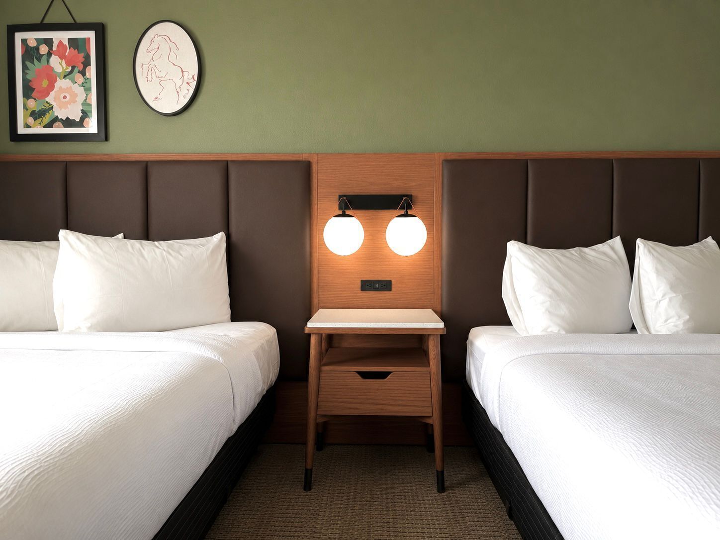 Economy Room, 2 Double Beds | Minibar, in-room safe, desk, laptop workspace