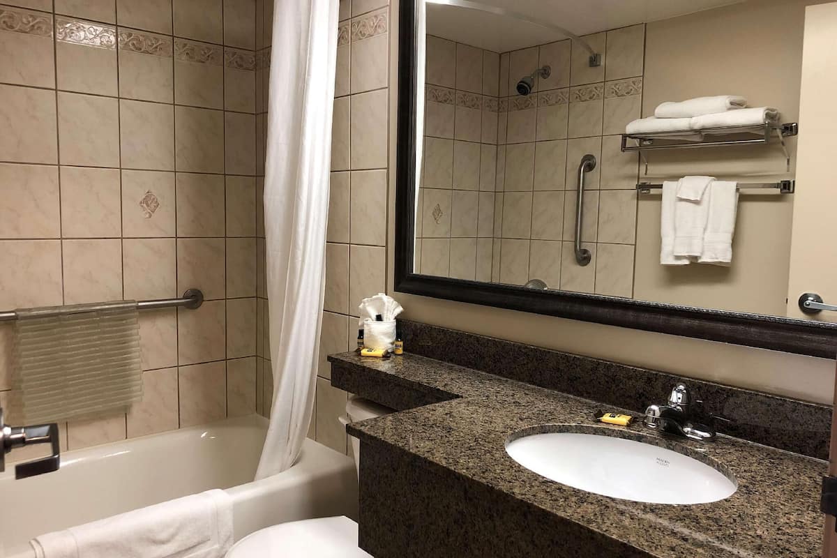 Bathroom | Eco-friendly toiletries, hair dryer, towels