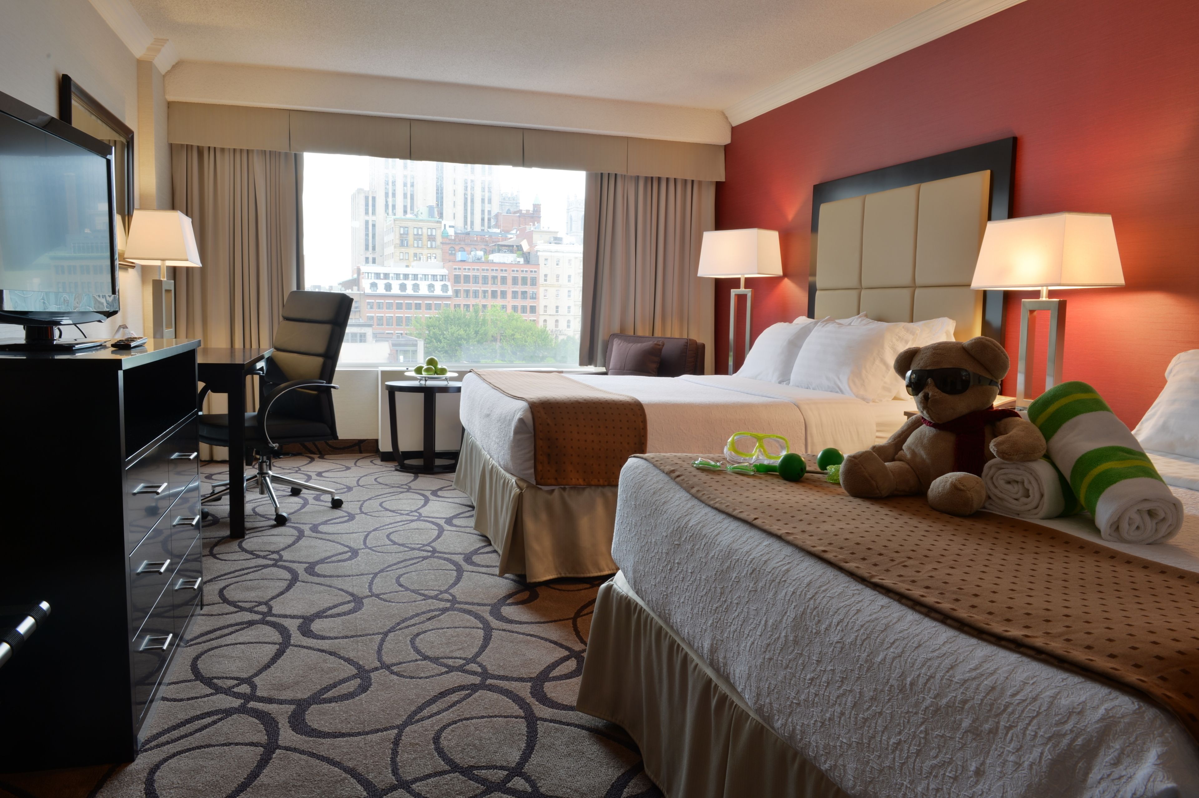 Standard Room, 2 Queen Beds (High Floor) | Hypo-allergenic bedding, desk, iron/ironing board