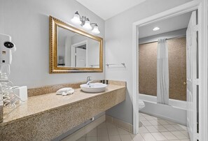Eco-friendly toiletries, hair dryer, towels, soap