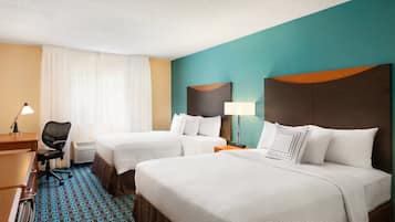 Hypo-allergenic bedding, pillow-top beds, blackout curtains