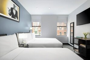Deluxe Room, 2 Queen Beds | Egyptian cotton sheets, premium bedding, in-room safe, desk - OYO Times Square (New York)