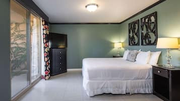 1 bedroom, desk, blackout drapes, iron/ironing board