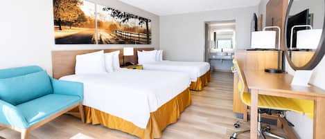 Room, 2 Double Beds, Non Smoking | Desk, blackout drapes, free cribs/infant beds, free WiFi