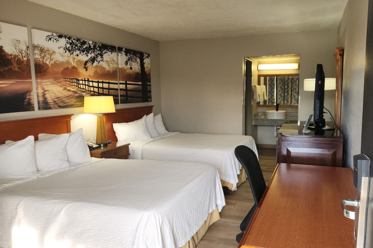 Room, 2 Double Beds, Non Smoking | Desk, blackout curtains, free cots/infant beds, free WiFi