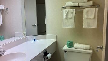 Free toiletries, hair dryer, towels