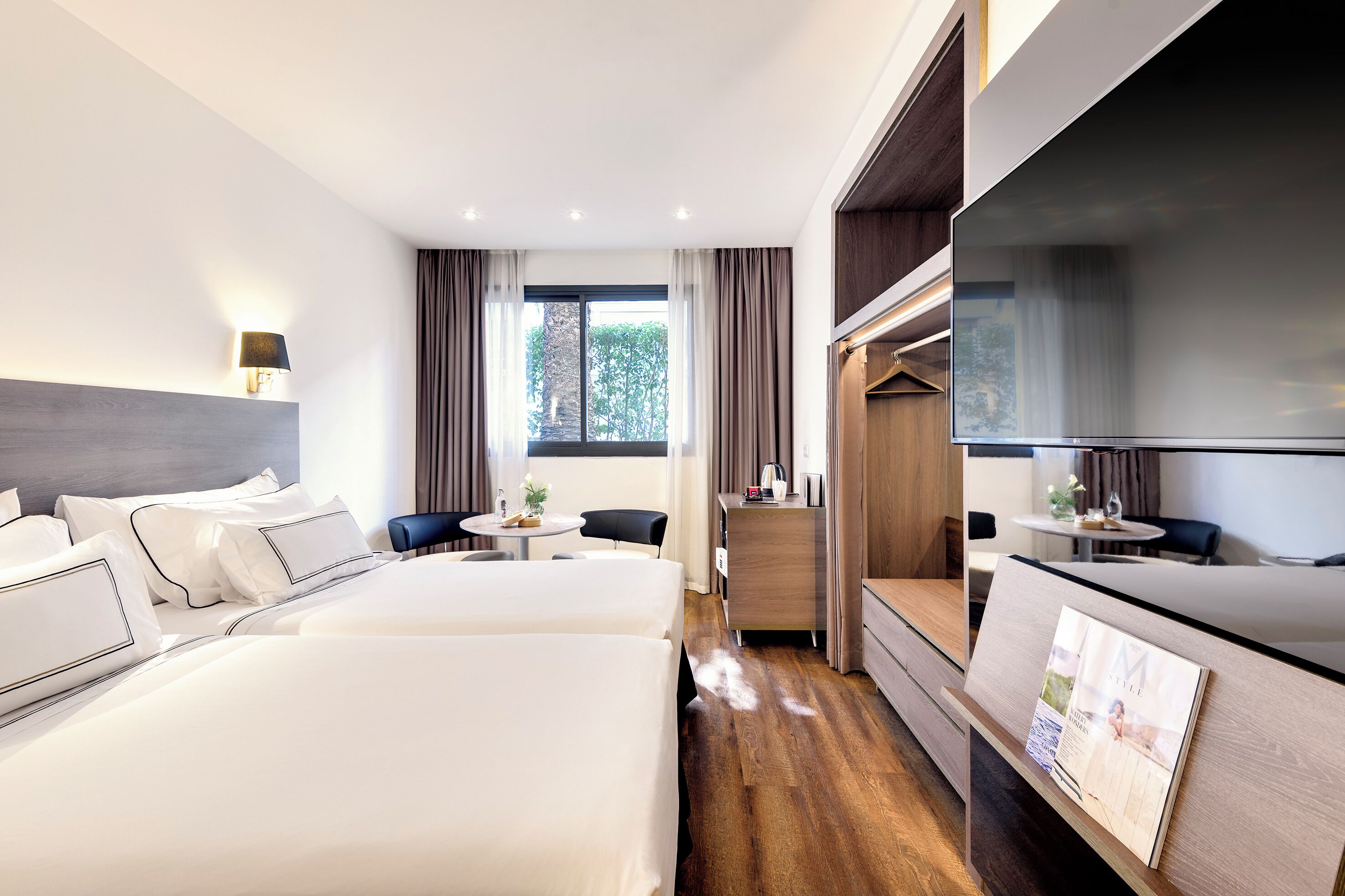 Draps en coton égyptien, literie de qualité supérieure, minibar