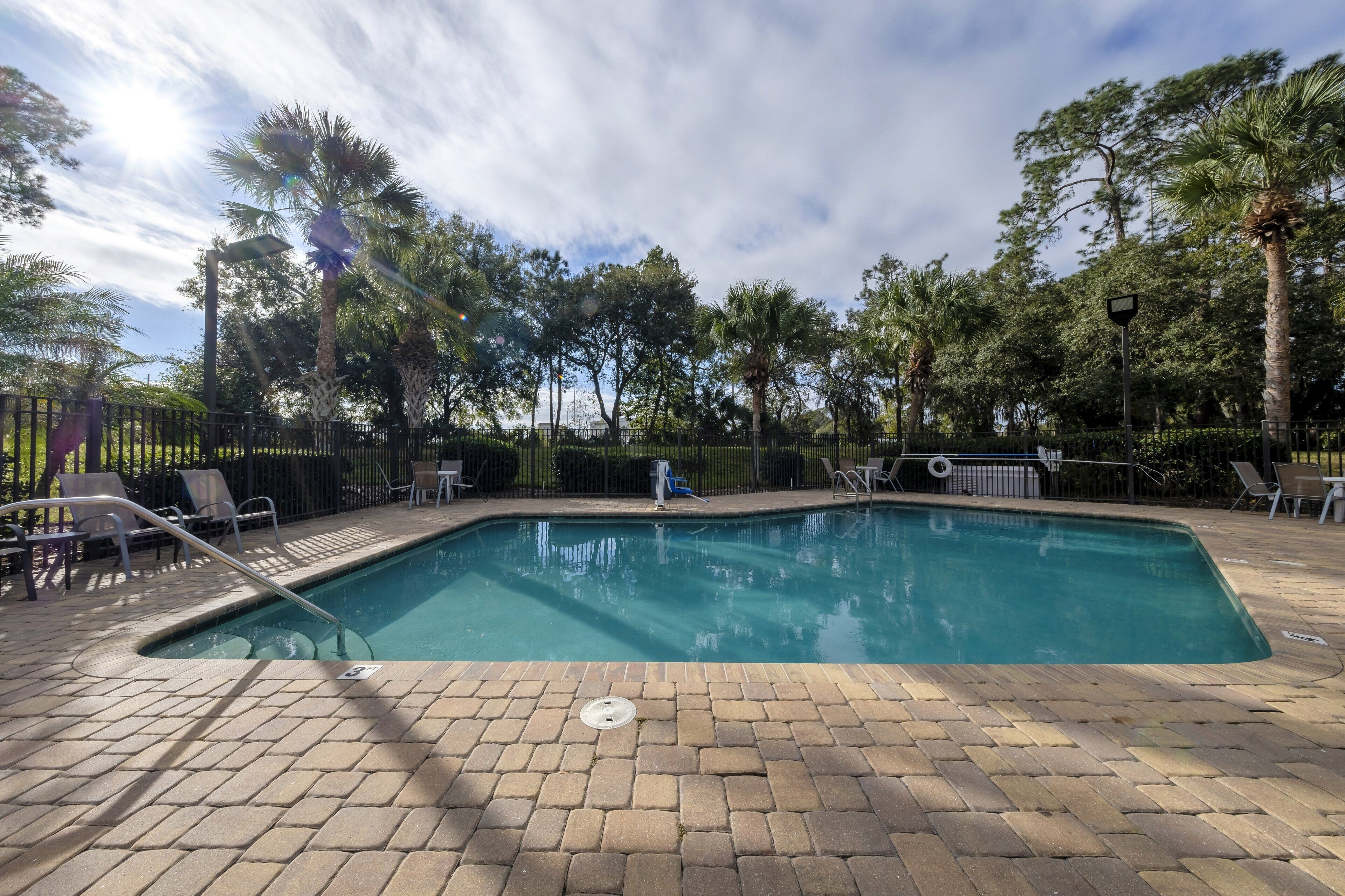 Outdoor pool, open 9:00 AM to 8:00 PM, sun loungers