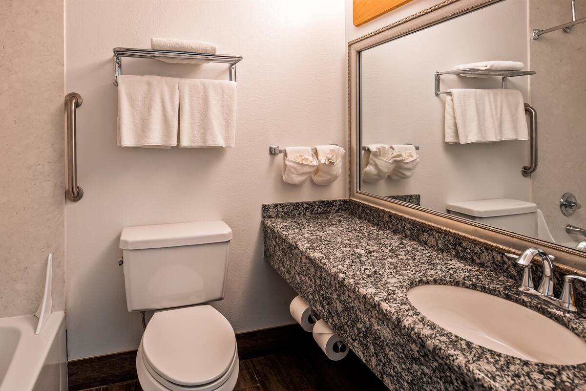 Tina con regadera, amenidades de baño gratuitas, secadora de cabello