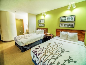 Standard Double Room, 2 Double Beds, Non Smoking | Blackout curtains, iron/ironing board, rollaway beds, free WiFi