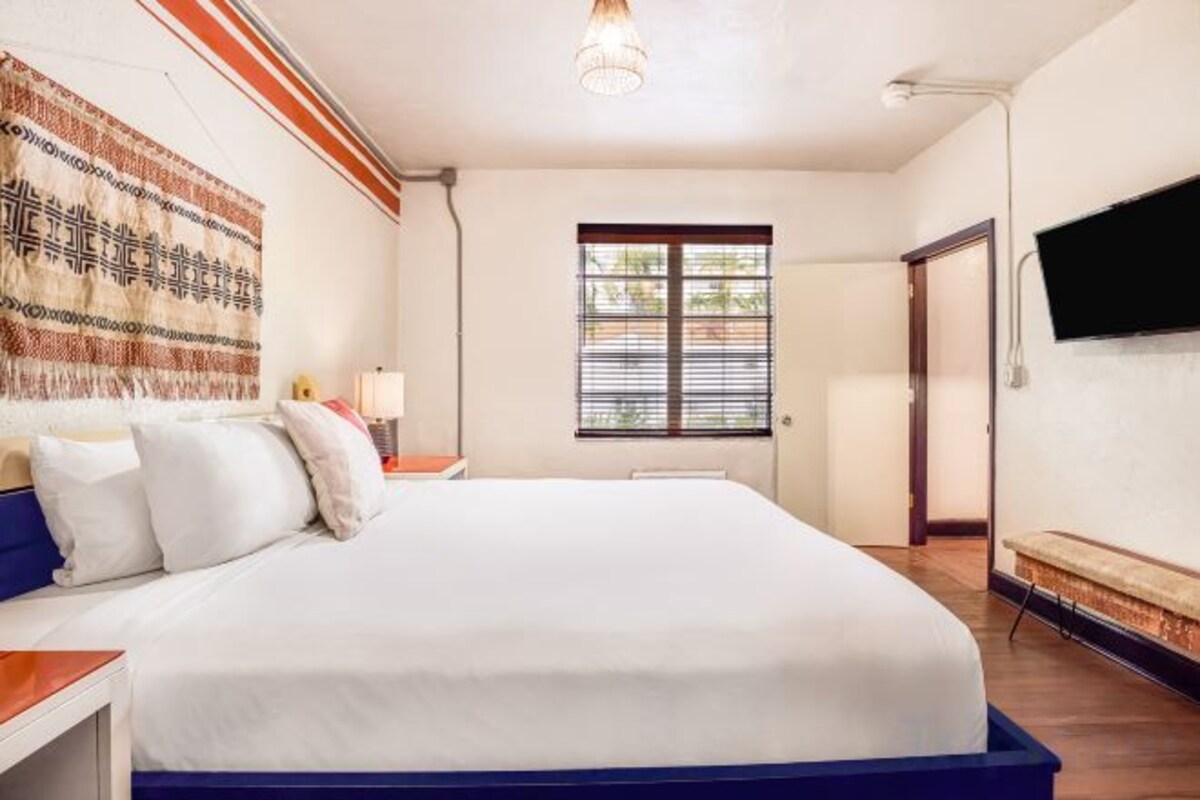 Premium bedding, blackout drapes, soundproofing, WiFi (free)