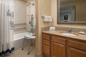 Eco-friendly toiletries, hair dryer, towels