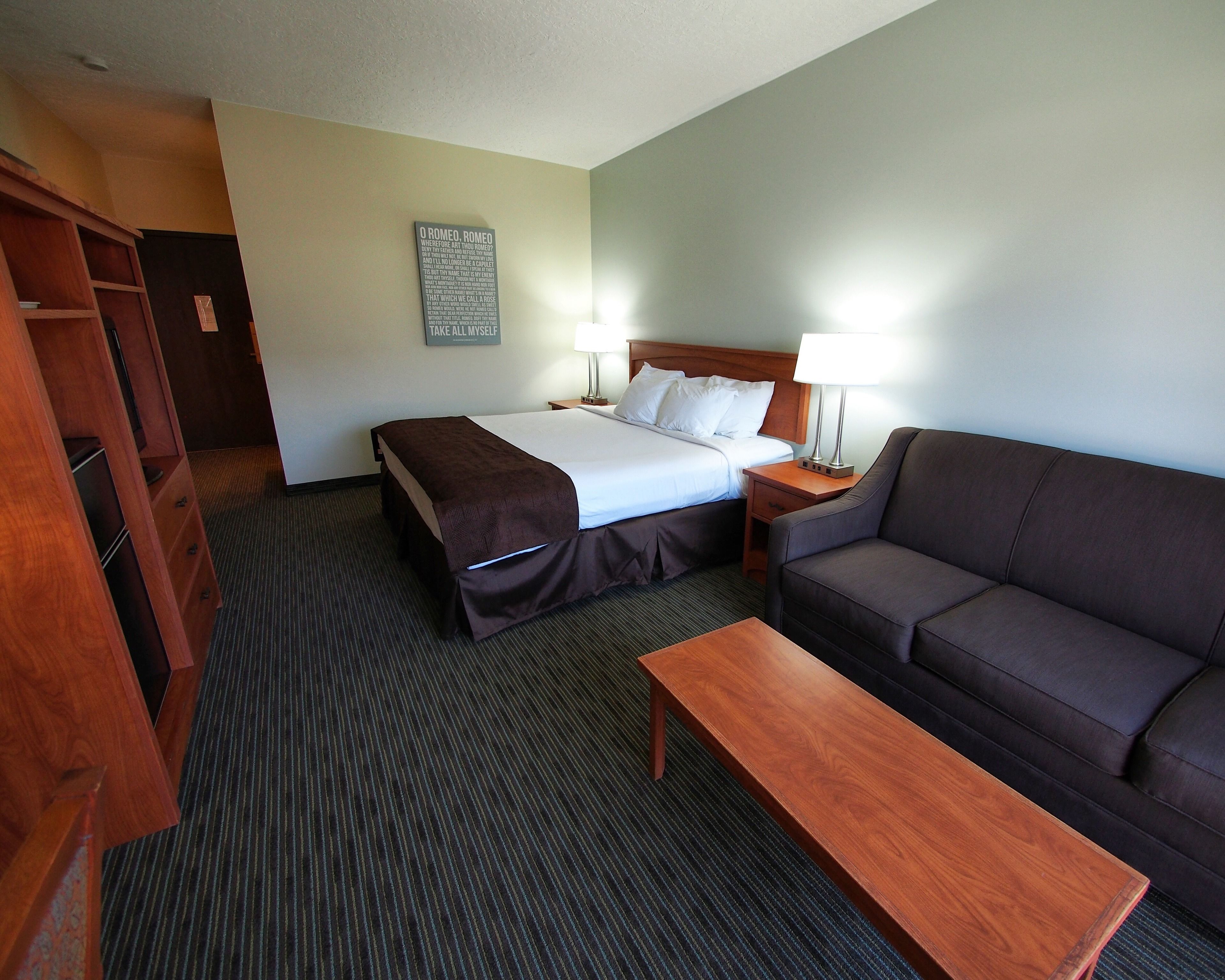 Room, 1 King Bed with Sofa bed | Desk, blackout drapes, iron/ironing board, free WiFi