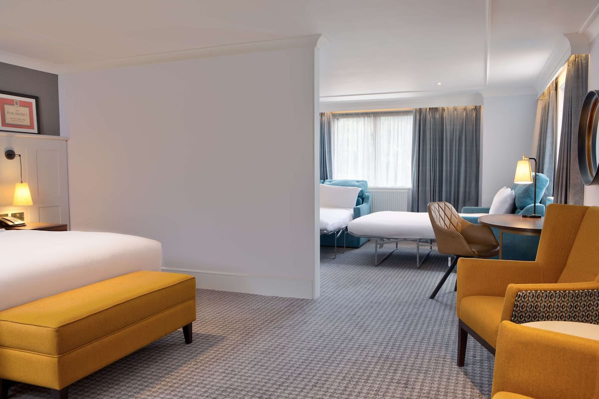 family room, 1 king bed with sofa bed | 1 bedroom, in-room safe, desk, laptop workspace