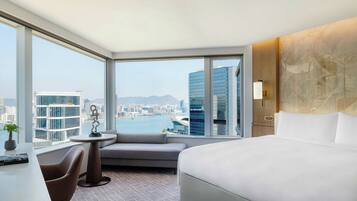 Premium bedding, down comforters, pillowtop beds, minibar