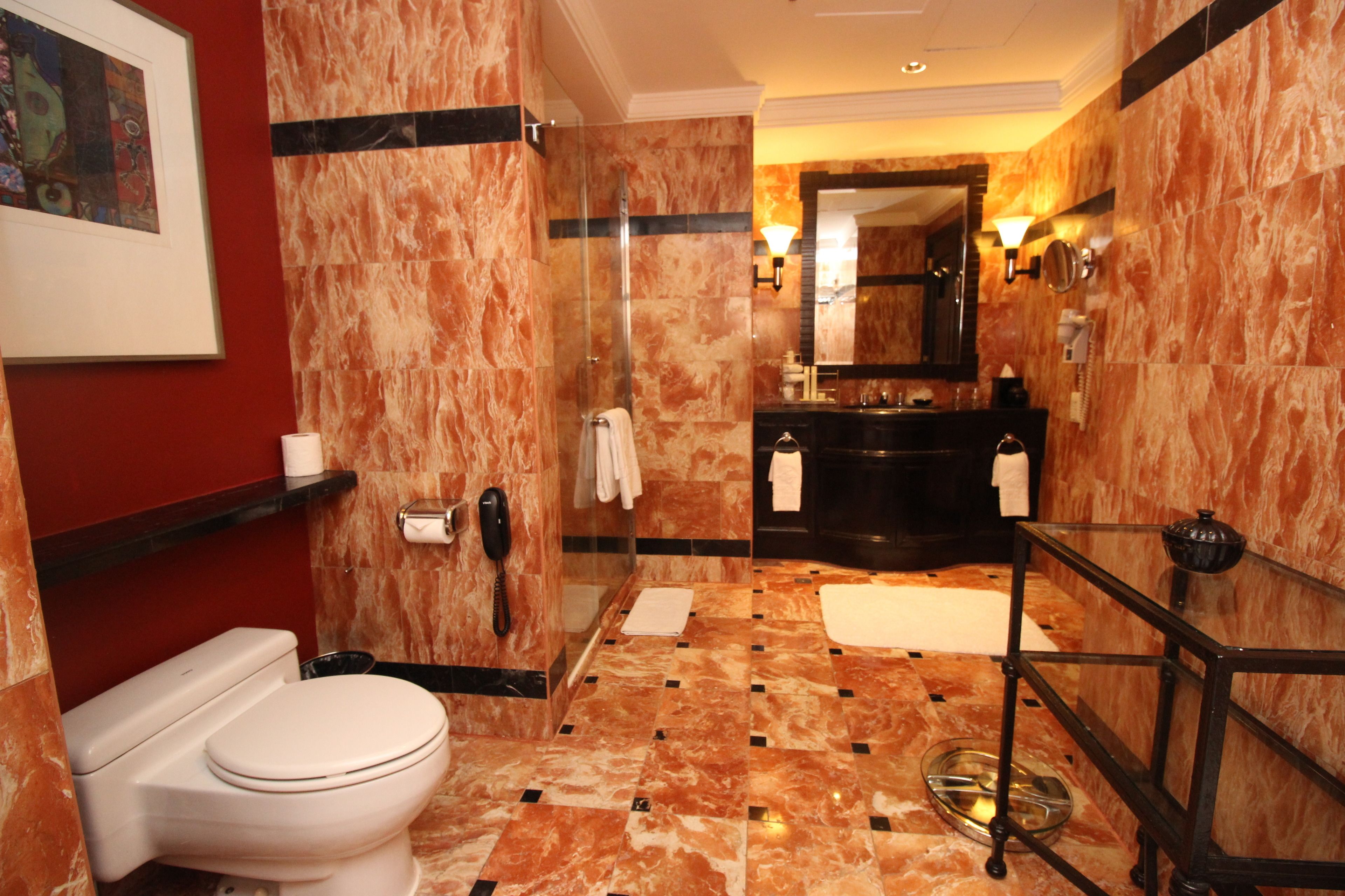 shower, eco-friendly toiletries, hair dryer, bathrobes