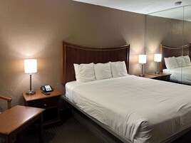 Desk, blackout curtains, iron/ironing board, free WiFi