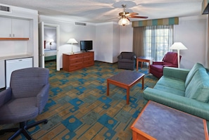Suite, 1 King Bed, Non Smoking | Pillow-top beds, desk, laptop workspace, blackout curtains