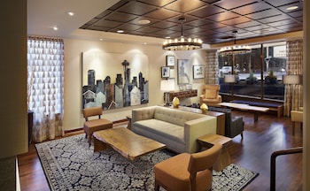Sitting area in hotel lobby at Warwick Seattle