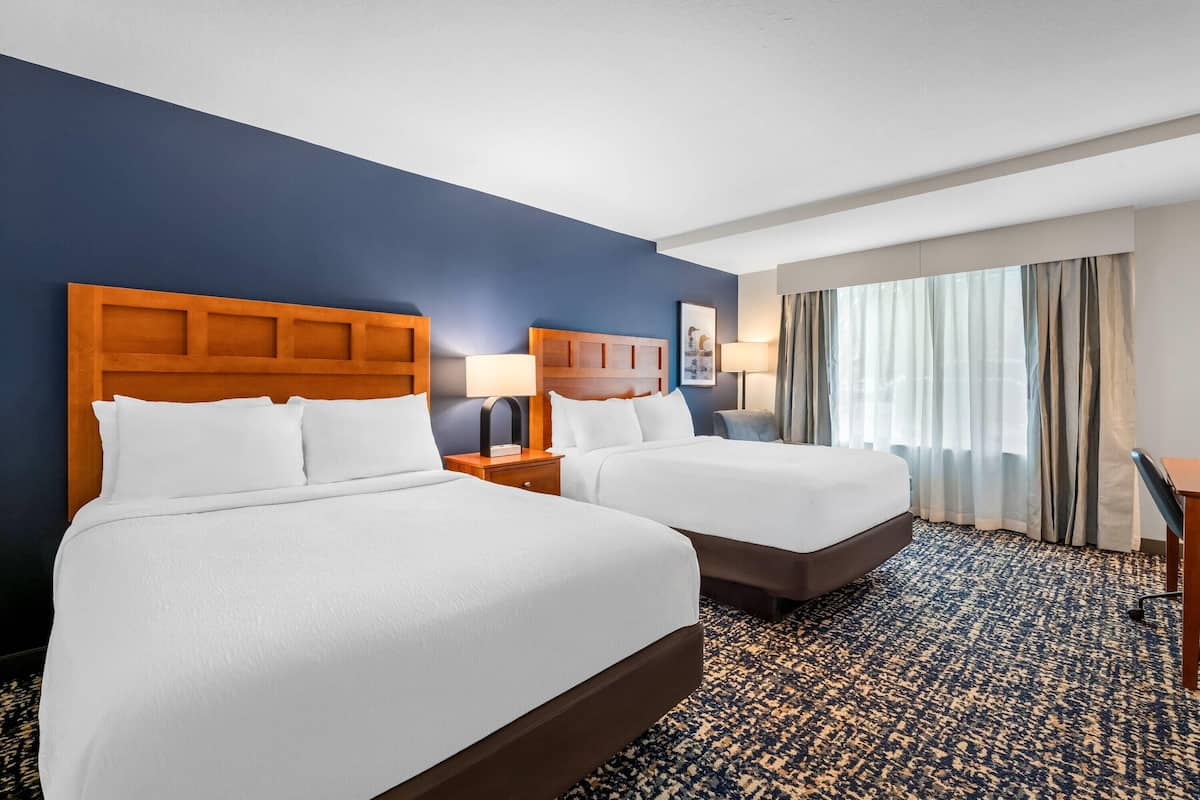 Room, 2 Queen Beds, Non Smoking | Premium bedding, pillowtop beds, desk, laptop workspace