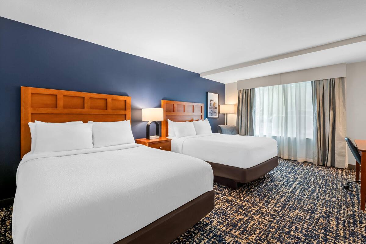 Room, 2 Queen Beds, Non Smoking | Premium bedding, pillowtop beds, desk, laptop workspace